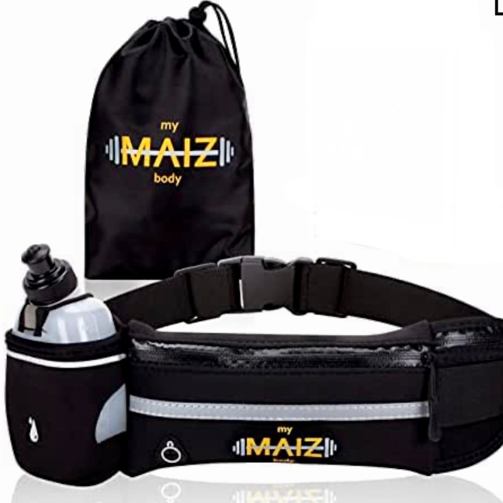 MyMAIZBody Running Belt with Water Bottle, Carry Bag